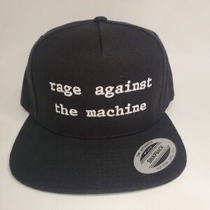 Rage Against The Machine Spellout Adult Black Snapback Hat Cap OSFM